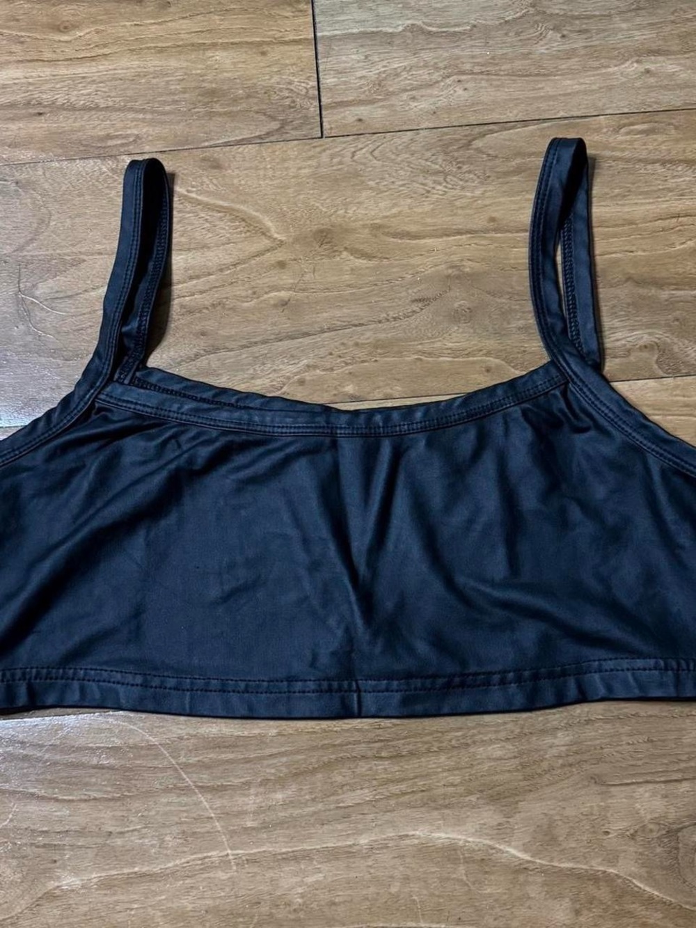 Black Cropped Tank Bralette Top